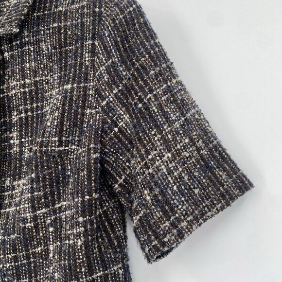 Coldwater Creek Size 10 Tweed Blazer Short Sleeve Jacket Wool Blend - Picture 5 of 13